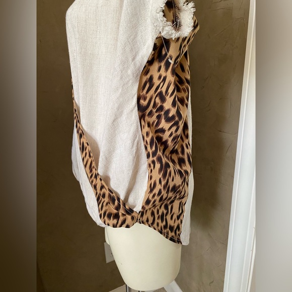 Artistic works by Lu (boutique brand) Animal Print Wrap Women’s Top size L - Picture 12 of 13